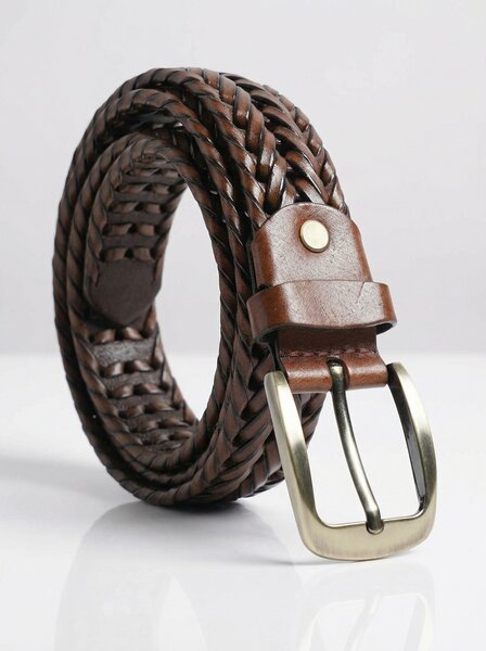 Light Brown Braided Leather Belt (BELT-951)