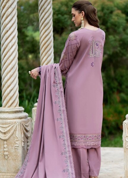 Serenity by Florent Unstitched Embroidered Marina Twill 3 Piece Suit FL26USF Azure - Festive Collection
