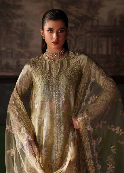 Verve Silk Edit by Emaan Adeel Unstitched Embroidered Mesuri 3 Piece Suit EA26UVF Zelie - Festive Collection
