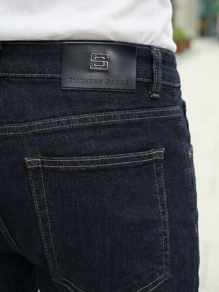 Navy Blue Straight Fit Jeans 52