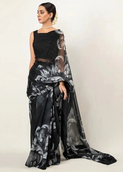 Imran Aftab RTW Printed Chiffon Saree IASC 01 - Festive Collection