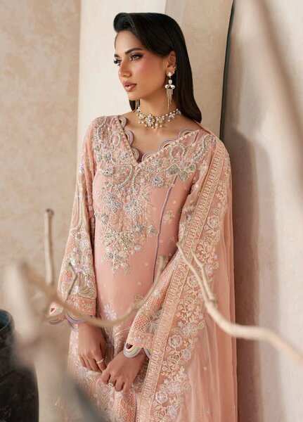 Gulaal Unstitched Embroidered Chiffon 3 Piece Suit GL26ULW Julian D-53 - Wedding Collection