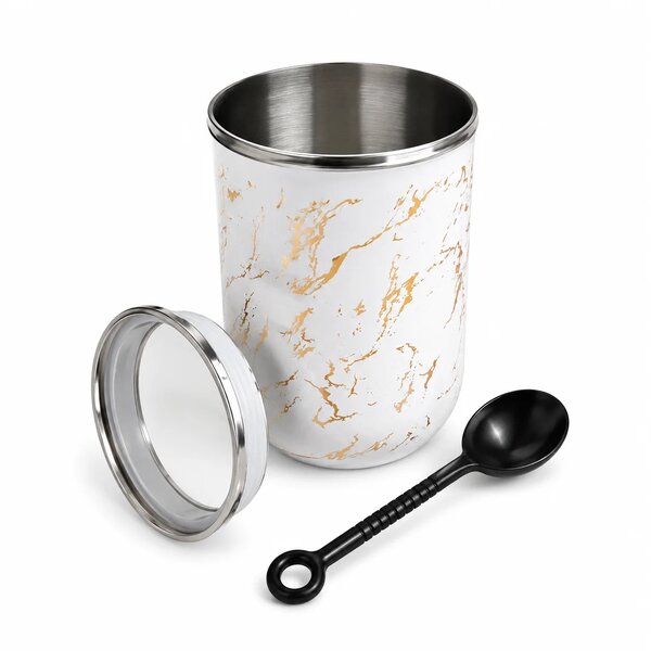 Coffee Mug Temperature Resistant Stainless Steel Marble Design Mug