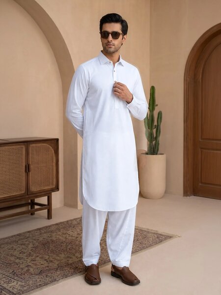 White Designer Shalwar Kameez (SK-770)