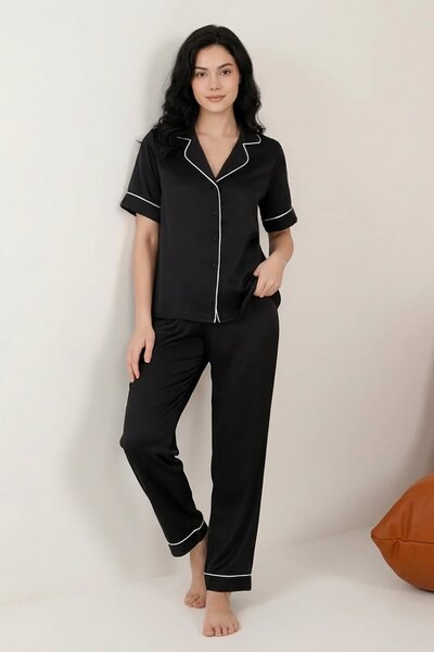 BLS - Satin Pajama Set - Night Black
