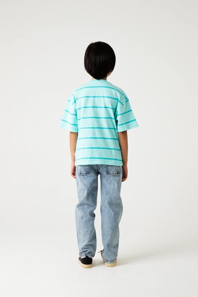 Boys Mint Stripe Drop Tee