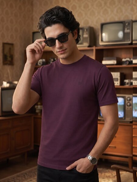 Maroon Basic T-Shirt (TEE-519)