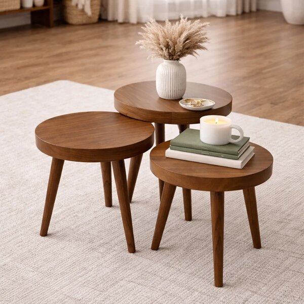 Nysa Solid Wood Nesting Tables Set Table Set of 3