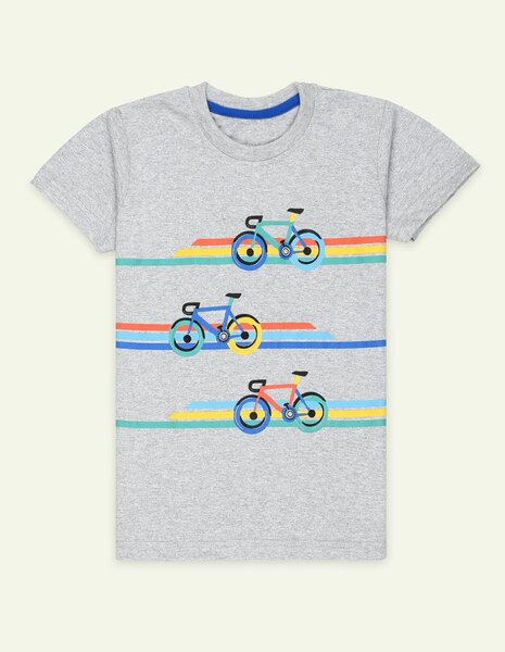 Ixample Boys RTW Printed Jersey 1 Piece Heather Grey Bicycle Graphic Tee - Casual Collection
