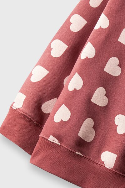 Girls Rosewood Hearts Fleece Sweatshirt