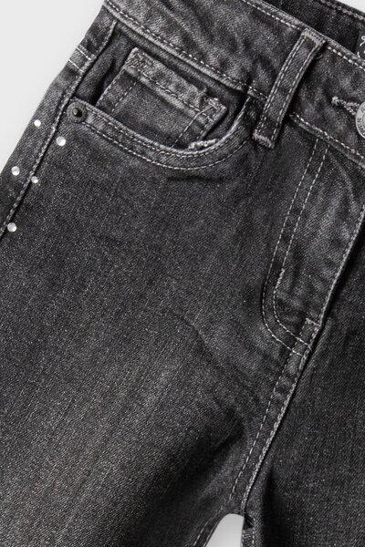 Girls Black Denim Boot-Cut Jeans