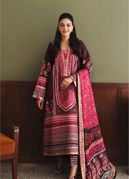 Nirvana by Mushq Unstitched Printed Raw Silk 3 Piece Suit MU26UNR Day Dreamer HUNPS260105 - Festive Collection