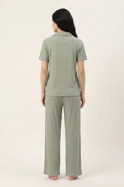 BLS - Ribbed Cotton Pajama Set - Green