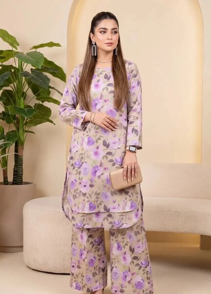 2PC Unstitched Printed Lawn Suit ( SUNS82AG2048)