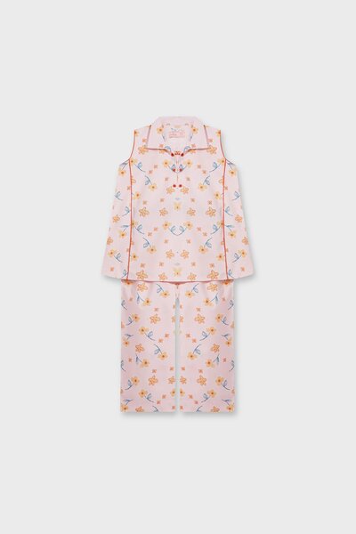 Girls Coral Whisper Cotton Co-ord Set