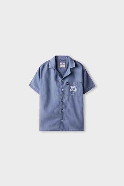 Boys Blue Mickey Denim Shirt