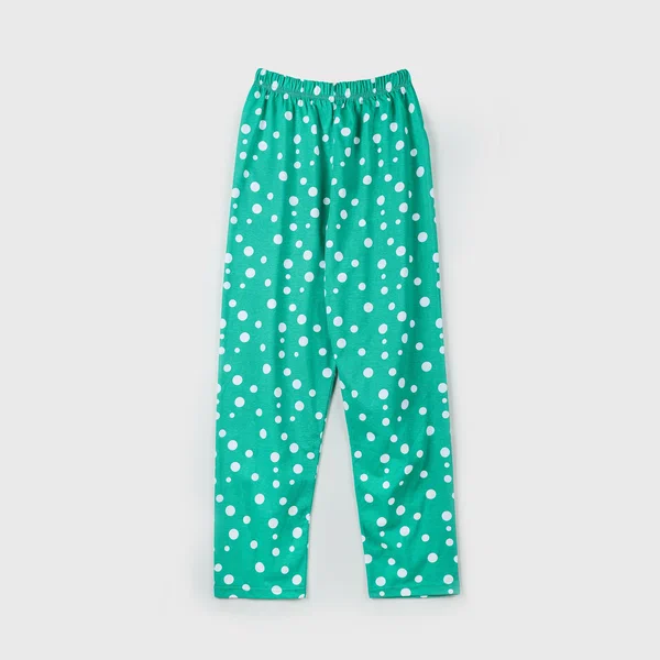 VYBE - Cotton Pj Set (White) With Green Printed Pajama