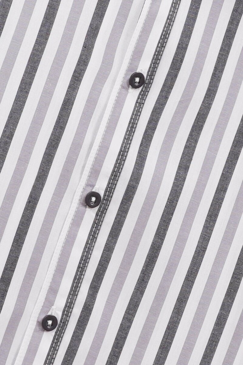 Chic Stripe Button-Up Cotton Shirt
