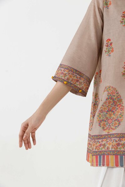 Stitched Printed Fancy Dobby Shirt+ Dupatta