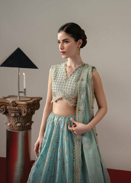 Aure by Afrozeh Unstitched Embroidered Organza 3 Piece Suit AF26UAW Grandezza FW01239 - Wedding Collection