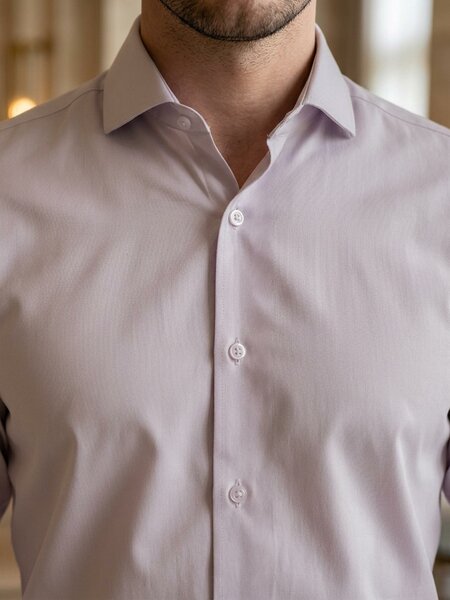 Beige Plain, Cutaway Collar, Poplin Formal Shirt (FS-3076)