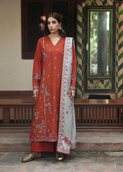 The Heirloom by Seran Unstitched Embroidered Marina 3 Piece Suit SN26UTH Aurilia D-03 - Casual Collection