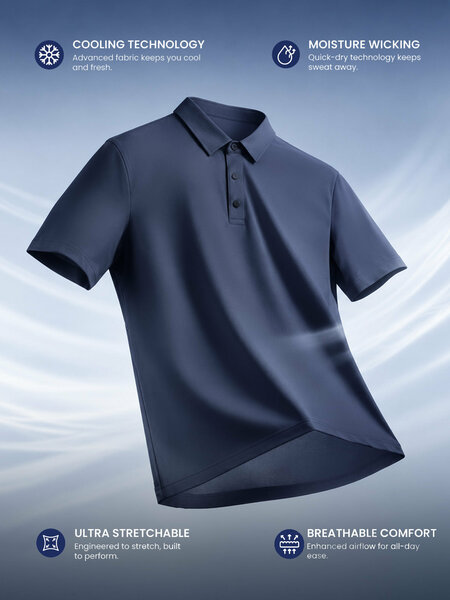 Dark Blue Performance Polo (POLO-1336)
