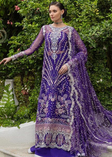 Inception by Mushq Embroidered Organza Suits Unstitched 4 Piece MQ25IW D-04 Untamed Heart - Wedding Collection