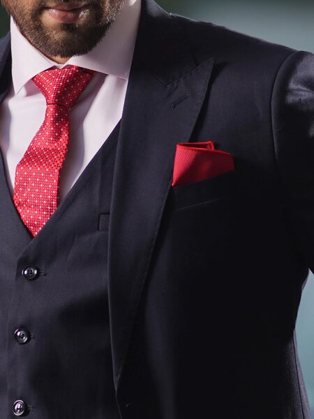 Dark Blue Self Imported Three Piece Suit (SUIT-90)