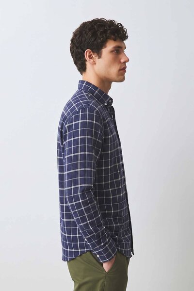 Polo Republica Men's Windowpane Check Casual Shirt