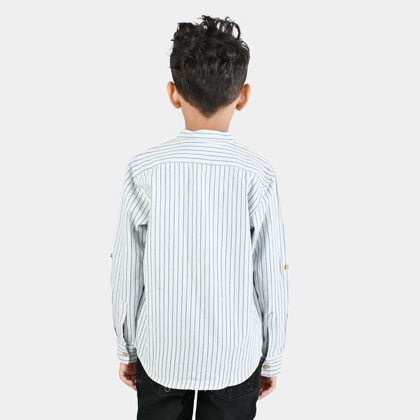 Boys Yarn Dyed Shirt Stripe - Blue