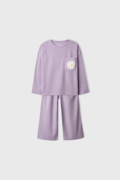 Girls Lilac Daisy Ottoman Co-ord Set