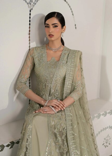 Shehnai by Lavish Premium Unstitched Embroidered Organza 3 Piece Suit LVP26USO SH-02 GULBAHAR - Wedding Collection