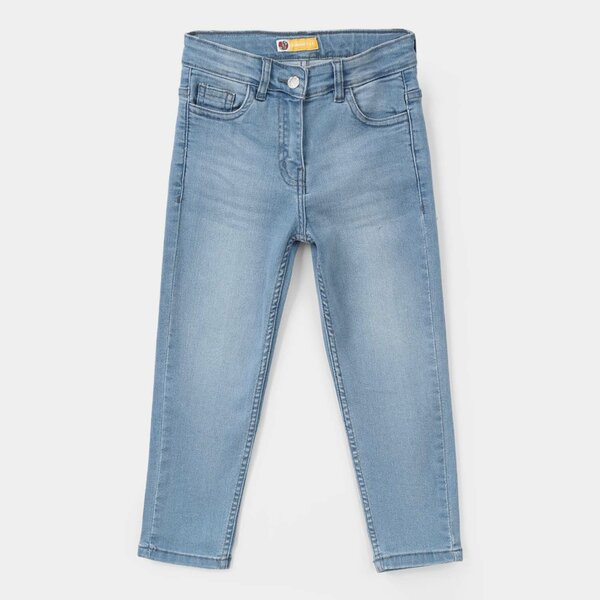 Girls Denim Rigid Pant Basic – Light Blue