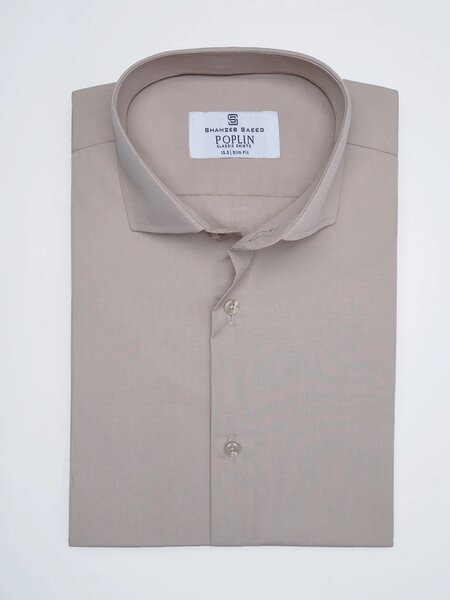 Beige Plain, Cutaway Collar, Poplin Formal Shirt (FS-3008)