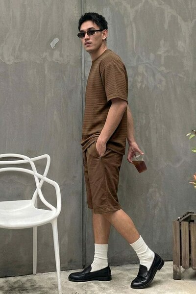 Max 21 Men's Oversized Jacquard Twin Set