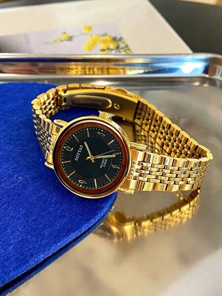 Shein - New J Gold Women'S Watch, Korean Style Minimalist
