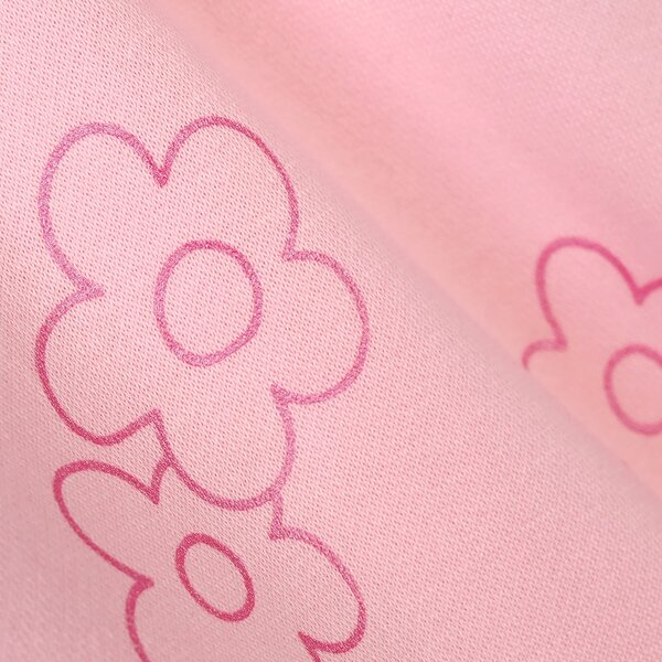 Girls Fleece Sweatshirt Flowers- Pink