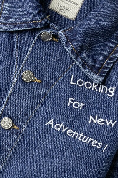 Boys Adventure Crest Blue Denim Jacket