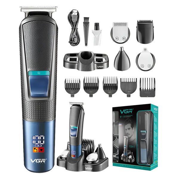 VGR -  V-108 Professional 10 in 1 Grooming Kit All in one