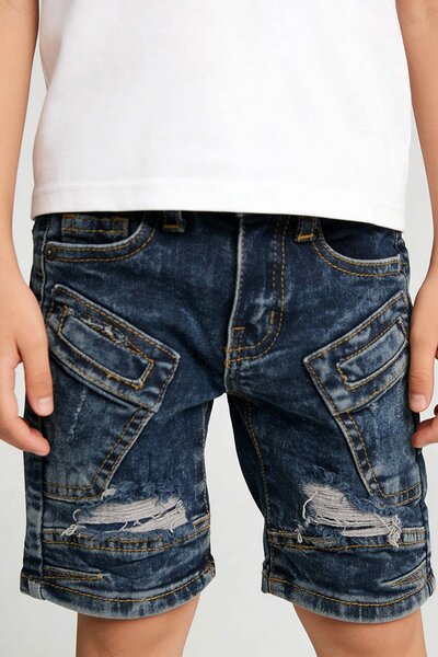 TI Boy's Distressed Comfort Denim Shorts