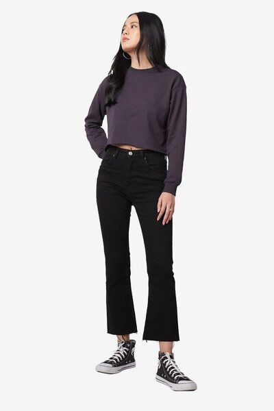 JC Women's Crop Top Fleece Sweat Shirt