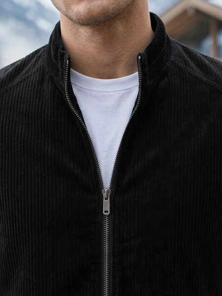 Black Imported Full Sleeves Suede Jacket (SJ-033)
