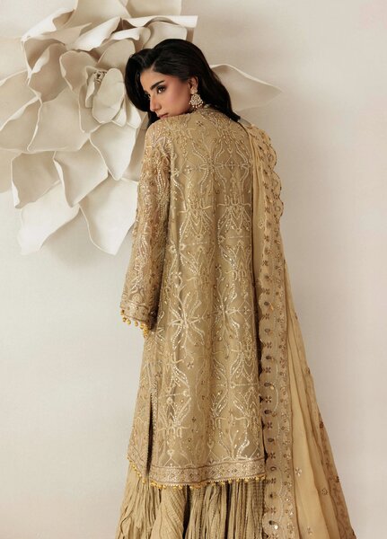 Aik Shaam by AIK Atelier Unstitched Net Embroidered 3 Piece Suit AIK26US D-03 - Wedding Collection