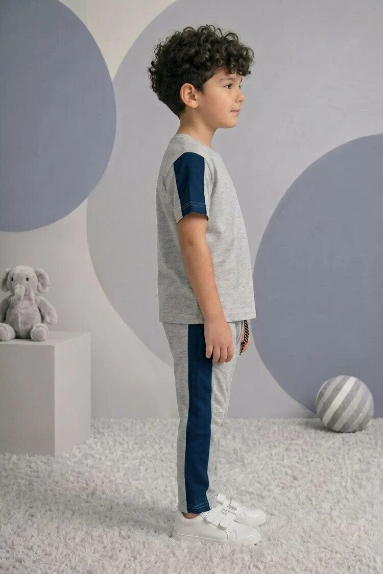 Tiny Teens Kid's Contrast Panel Twin Set