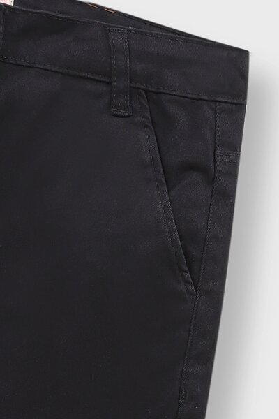 Girls Sleek Black Wide-Leg Twill Pants