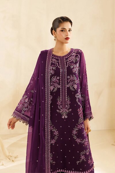 Sireine by Alizeh Fashion Unstitched Embroidered Chiffon 3 Piece Suit AF26UCS AF-CH-2299-CASCADE - Festive Collection