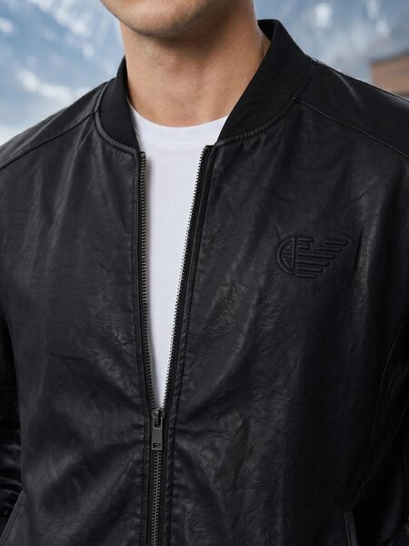 Black Imported Full Sleeves Suede Jacket (SJ-020)