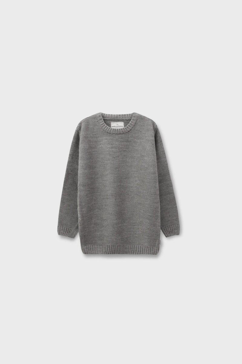Boys Grey Grid Sweater