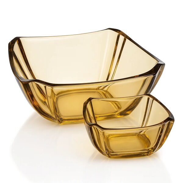 Iridescent Square-Cut 7-Piece Fruit Bowl Set – Silver, Gold & Black  Colour Options (200/105 mml)